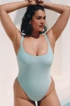 Dippin Daisys Plus Lydia Metallic One-piece Swimsuit In Blue