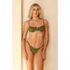 Dippin Daisys Primrose Underwire Bikini Top In Bella Lace/olive