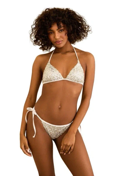 Dippin Daisys Prince Triangle Bikini Top In Silver