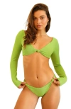 Dippin Daisys Quinn Knot Detail Cheeky Swim Bikini Bottom In Avocado