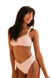 Dippin Daisys Retro High Cut Cheeky Swim Bikini Bottom In Sunset Pink