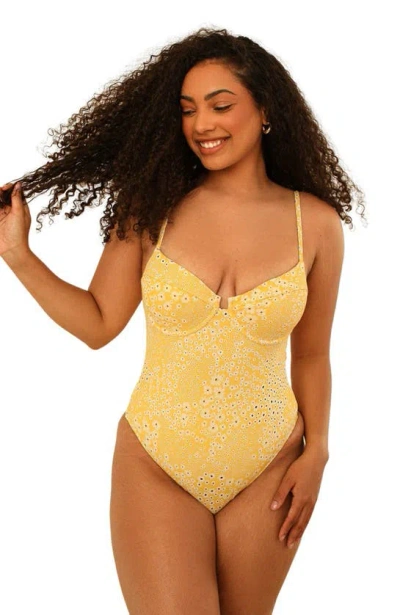 Dippin Daisys Saltwater One Piece In Golden Ditsy