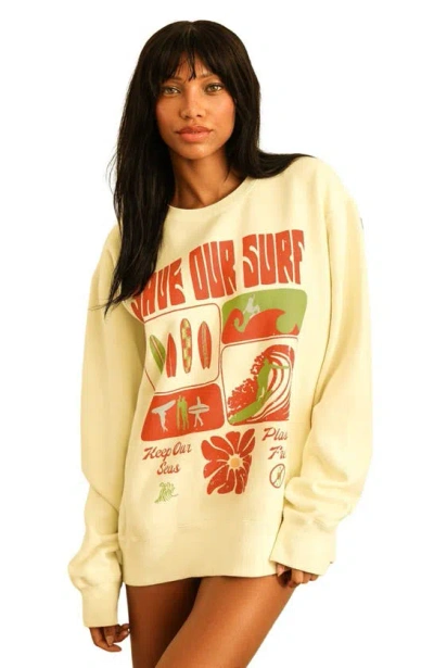 Dippin Daisys Save Our Surf Long Sleeve Crewneck In Reef