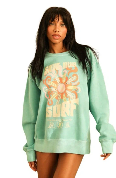 Dippin Daisys Save Our Surf Long Sleeve Crewneck In Surf Rider