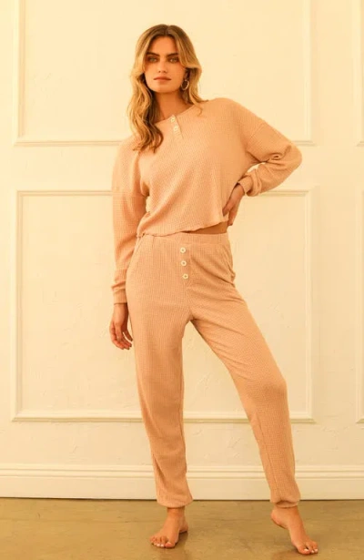 Dippin Daisys Scout Long Sleeve Oversized Crop Top In Nude
