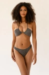 Dippin Daisys Seaport Thong Bikini Bottom In Black