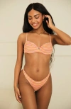 Dippin Daisys Seaport Thong Bikini Bottom In Strawberry Lemonade