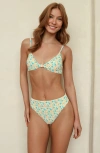 Dippin Daisys Seashore High Waist Cheeky Bikini Bottom In Multi