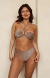 Dippin Daisys Seashore High Waist Cheeky Bikini Bottom In Cacao