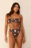 Dippin Daisys Seashore High Waist Cheeky Bikini Bottom In Enchanted