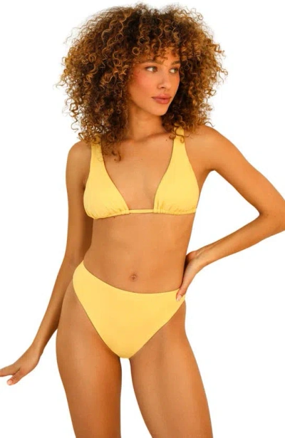 Dippin Daisys Seashore High Waist Cheeky Bikini Bottom In Mellow Yellow