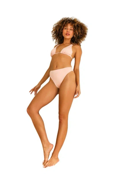 Dippin Daisys Seashore High Waist Cheeky Bikini Bottom In Sunset Pink