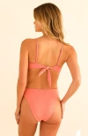 Dippin Daisys Seashore High Waist Cheeky Bikini Bottom In Tearose Waffle