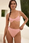 Dippin Daisys Seashore High-waisted Bikini Bottoms In Red