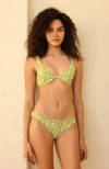 Dippin Daisys Sofia Underwire Bikini Top In Twin Fin Matcha