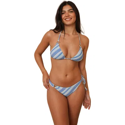 Dippin Daisys Sun Club Triangle Bikini Top In Blue