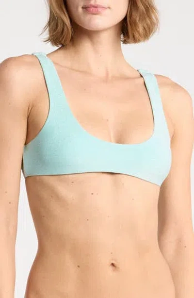 Dippin Daisys Sunny Metallic Scoop Neck Swim Top In Bleached Aqua