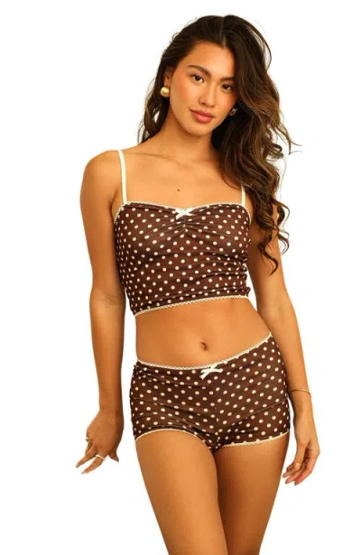 Dippin Daisys Sweet Dreams Set In Dotted Brown