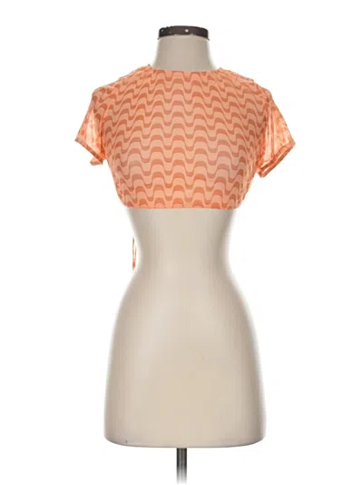 Pre-owned Dippin' Daisy's Swimwear Short Sleeve Blouse In Orange