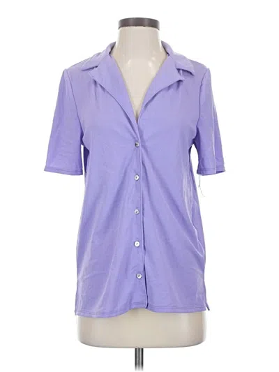 Pre-owned Dippin' Daisy's Swimwear Short Sleeve Button Down Shirt In Purple
