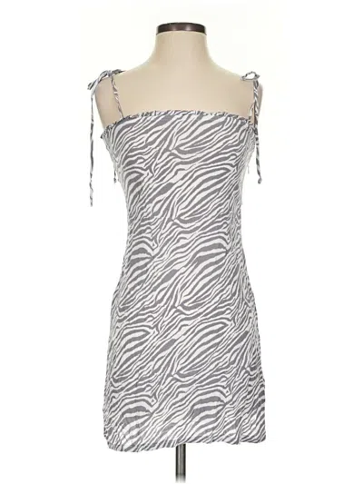 Pre-owned Dippin' Daisy's Swimwear Sleeveless Top Silver Animal Print Pattern Strapless Neckline Tops
