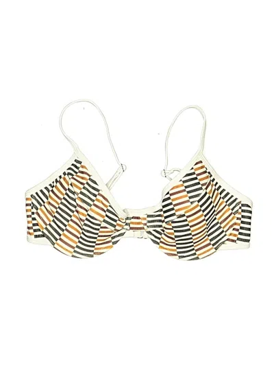 Pre-owned Dippin' Daisy's Swimwear Swimsuit Top Gold Stripes Pattern Swimwear