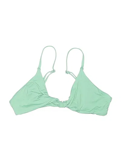 Pre-owned Dippin' Daisy's Swimwear Swimsuit Top Green Solid Pattern Swimwear