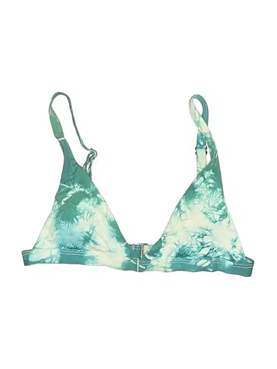 Pre-owned Dippin' Daisy's Swimwear Swimsuit Top Green Tie-dye Pattern Swimwear