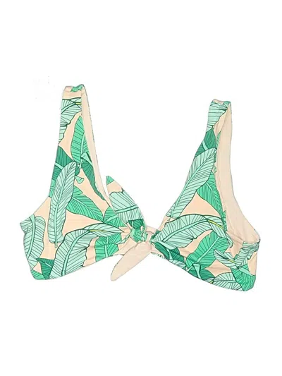 Pre-owned Dippin' Daisy's Swimwear Swimsuit Top Green Tropical Pattern Swimwear