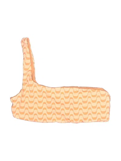 Pre-owned Dippin' Daisy's Swimwear Swimsuit Top Orange Chevron/herringbone Pattern Swimwear