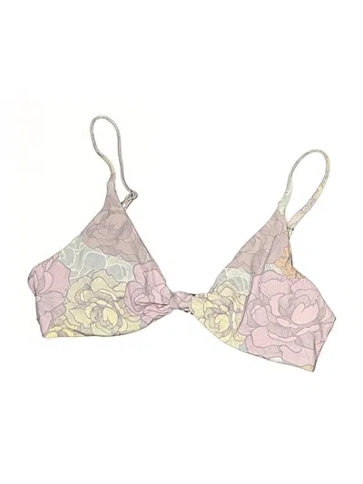 Pre-owned Dippin' Daisy's Swimwear Swimsuit Top Pink Floral Pattern Swimwear