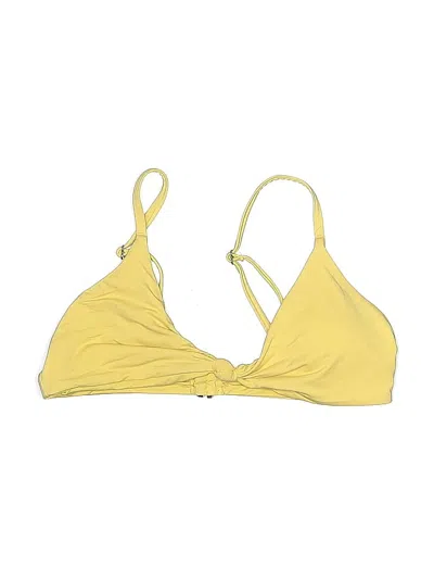 Pre-owned Dippin' Daisy's Swimwear Swimsuit Top Yellow Solid Pattern Swimwear