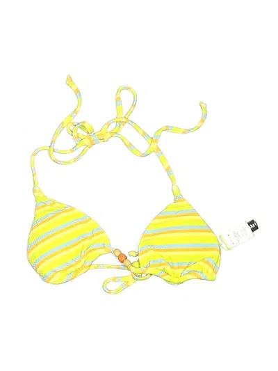 Pre-owned Dippin' Daisy's Swimwear Swimsuit Top Yellow Stripes Pattern Swimwear