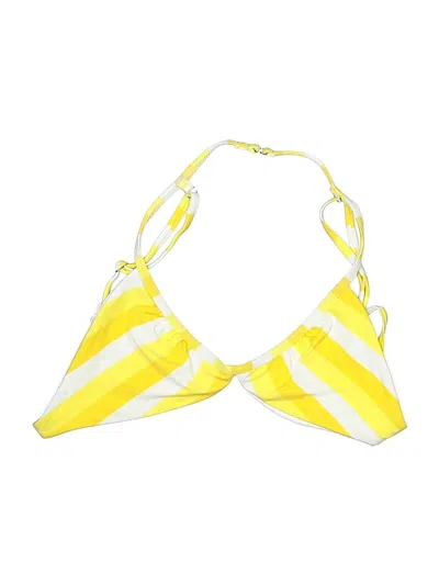 Pre-owned Dippin' Daisy's Swimwear Swimsuit Top Yellow Stripes Pattern Swimwear