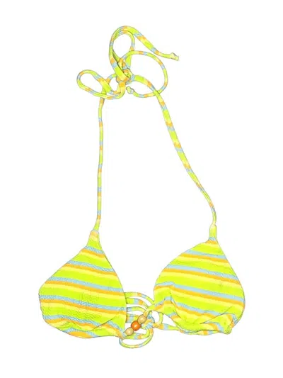 Pre-owned Dippin' Daisy's Swimwear Swimsuit Top Yellow Stripes Pattern Swimwear