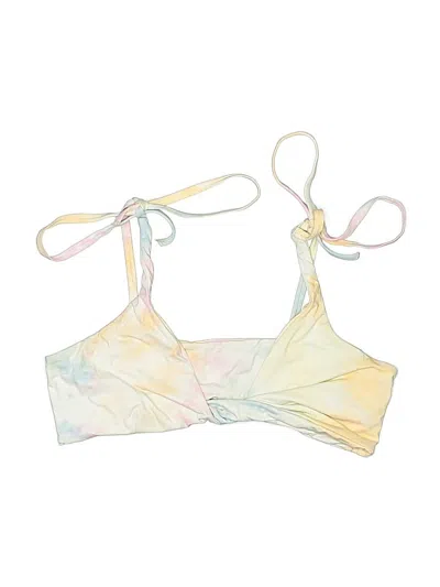 Pre-owned Dippin' Daisy's Swimwear Swimsuit Top Yellow Tie-dye Pattern Swimwear