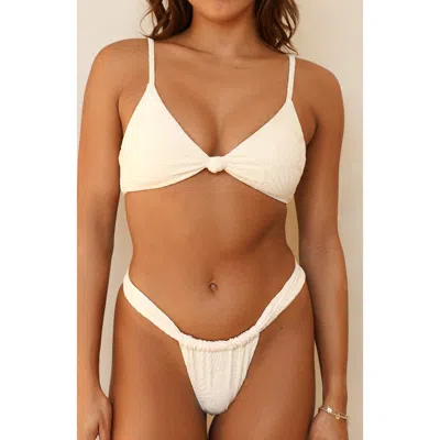 Dippin Daisys Tropics Super Cheeky Bikini Bottom In Gardenia Seashell