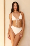 Dippin Daisys Ultra High Waist Cheeky Bikini Bottom In Dove