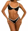 Dippin Daisys Venice Cheeky Bikini Bottom In Black And White Rib In Multi