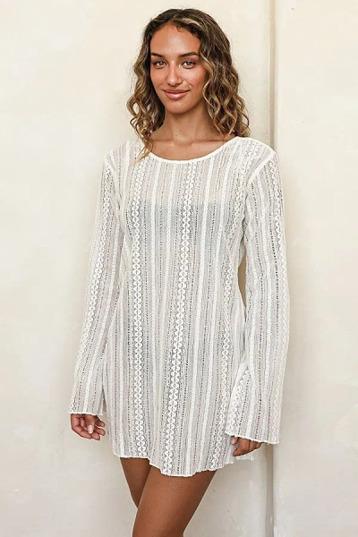 Dippin Daisys Veranda Beach Coverup Dress In Cream, Women's At Urban Outfitters In White
