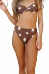 Dippin Daisys Verona High Waist Bikini Bottom In Enchanted In Brown