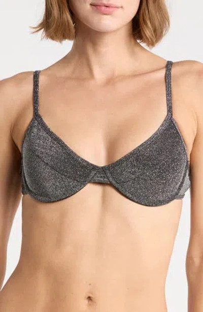 Dippin Daisys West Coast Bikini Top In Sparkle Black