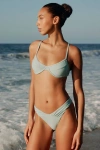 Dippin Daisys West Coast Light Aqua Lurex Underwire Bikini Top In Blue