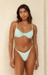 Dippin Daisys West Coast Underwire Bikini Top In Bleached Aqua