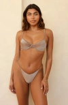 Dippin Daisys West Coast Underwire Bikini Top In Cacao