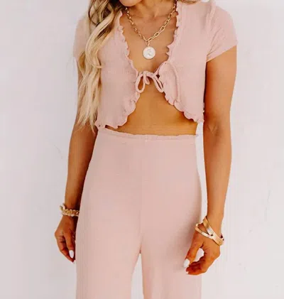 Dippin Daisys Wharf Crop Top In Blush In Multi