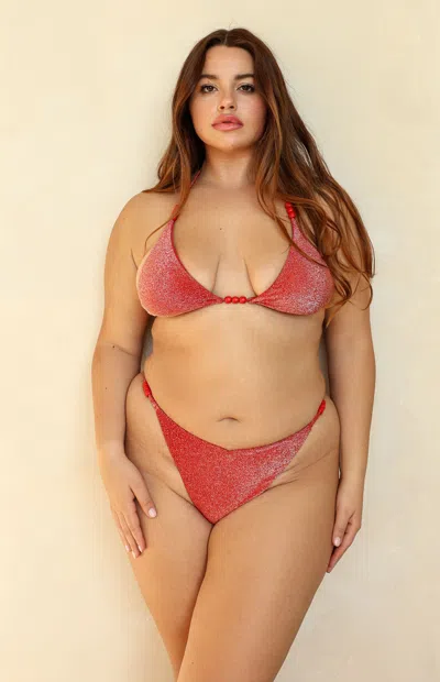 DIPPIN DAISYS WOMEN'S BALI TRIANGLE BIKINI TOP IN RED