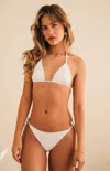 Dippin Daisys Palm Tie Back Triangle Bikini Top In White