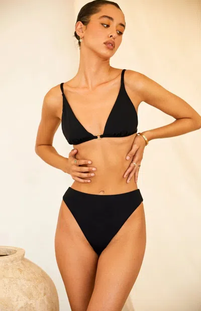 Dippin Daisys Women's Seashore High Waisted Bikini Bottom In Black