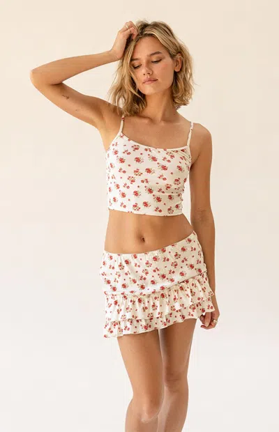 Dippin Daisys Women's Summer Nights Skirt In White/red In Multi